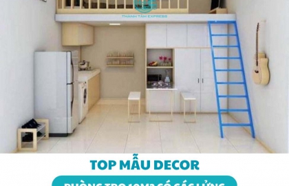Top mẫu decor phòng trọ 10m2 có gác lửng