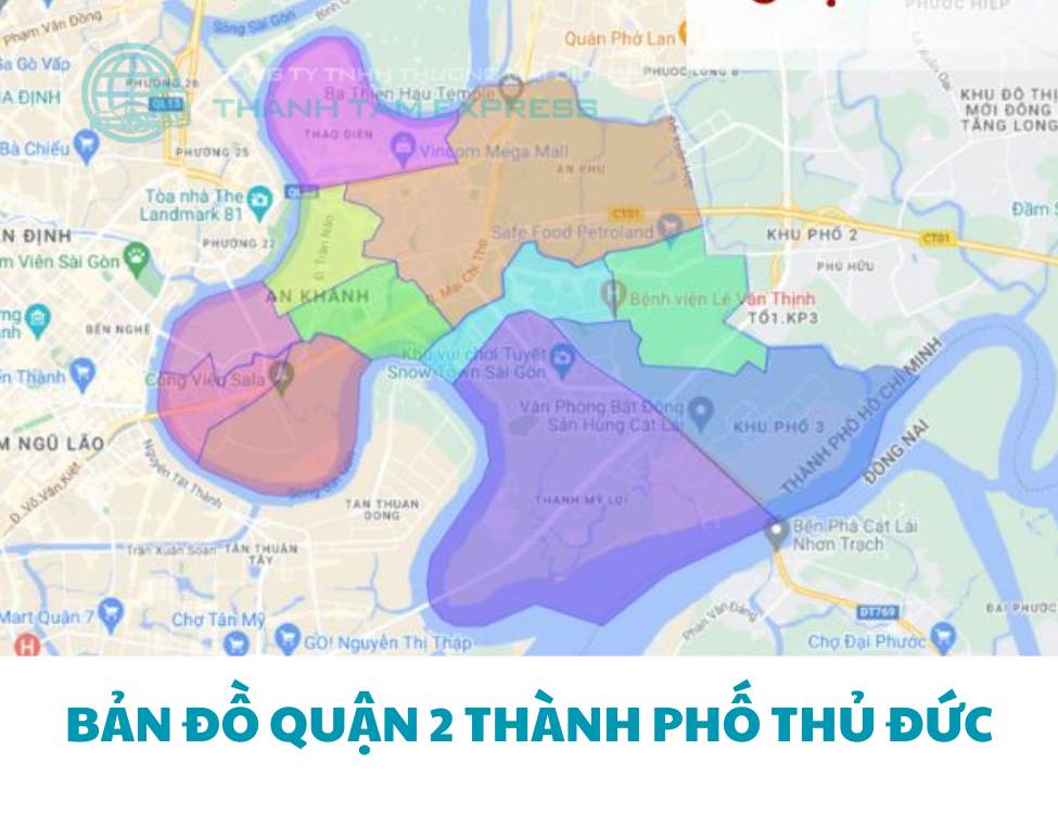 Bản đồ quận 2 thành phố Thủ Đức