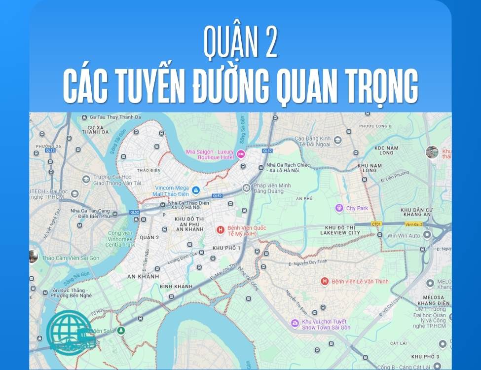 các tuyến đường chính ở Quận 2