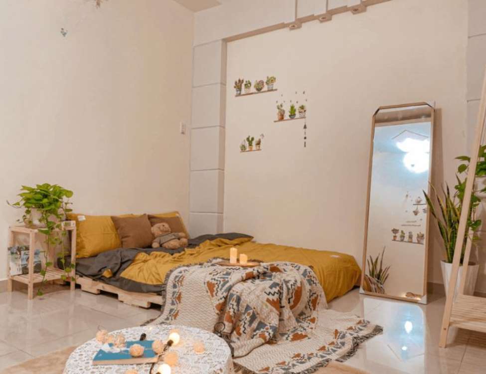 decor phòng trọ 12m2 không gác