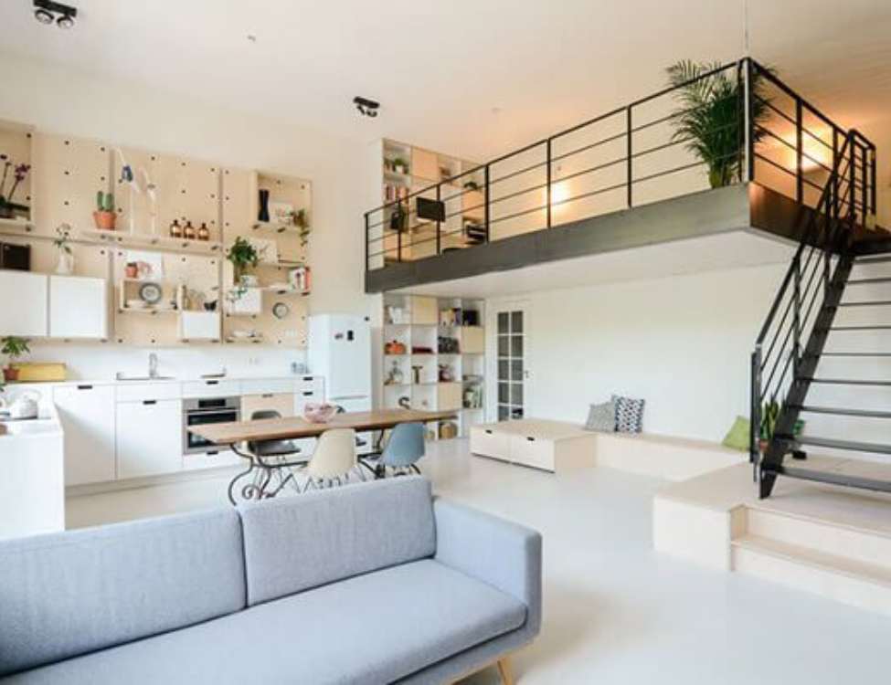 Thiết kế phòng trọ có gác lửng hoặc diện tích lớn hơn (~20–30 m²)