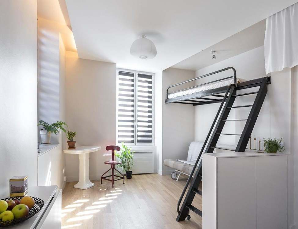 Thiết kế phòng trọ 12m2 có gác lửng phong cách Scandinavian