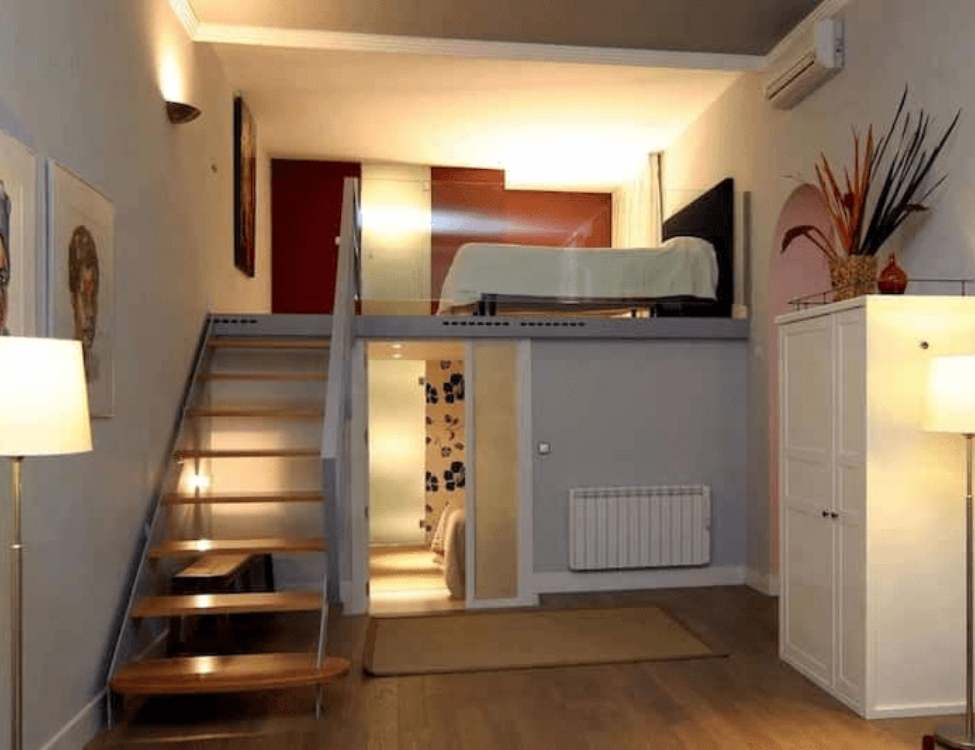 thiết kế phòng trọ 12m2 có gác lửng