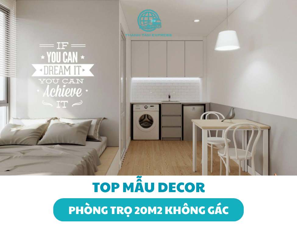 decor phòng trọ 20m2 không gác